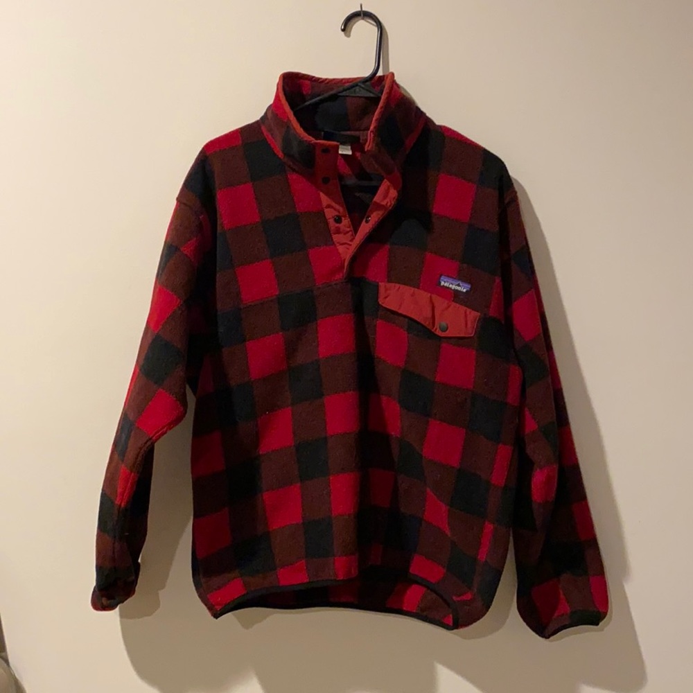 Patagonia synchilla snap fleece RARE small plaid